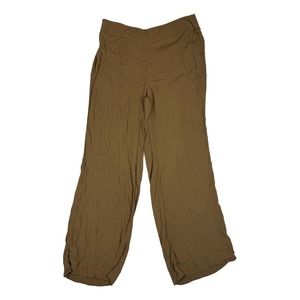 Chicos Size 0.5R US S 6 Wide Leg Palazzo Pants Pull On Brown Elastic Waist Rayon